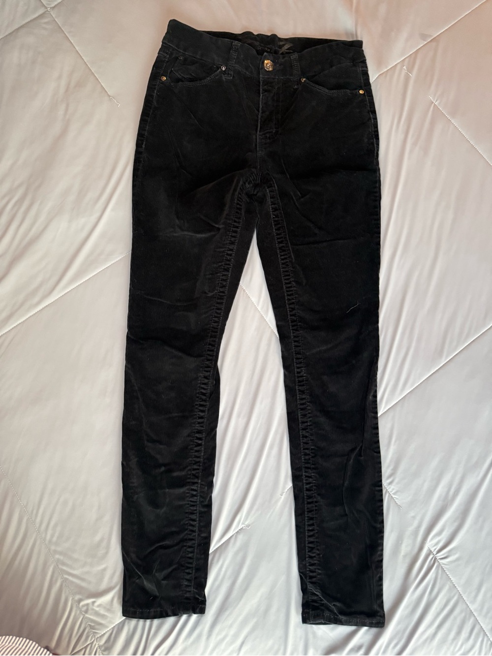 Seven7 Black Skinny Velvet Jeans Pants High Rise